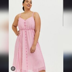 Torrid pink and white plaid dress